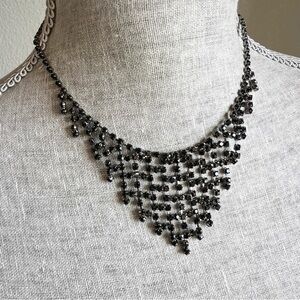 Vintage 90s Black Bib Necklace
